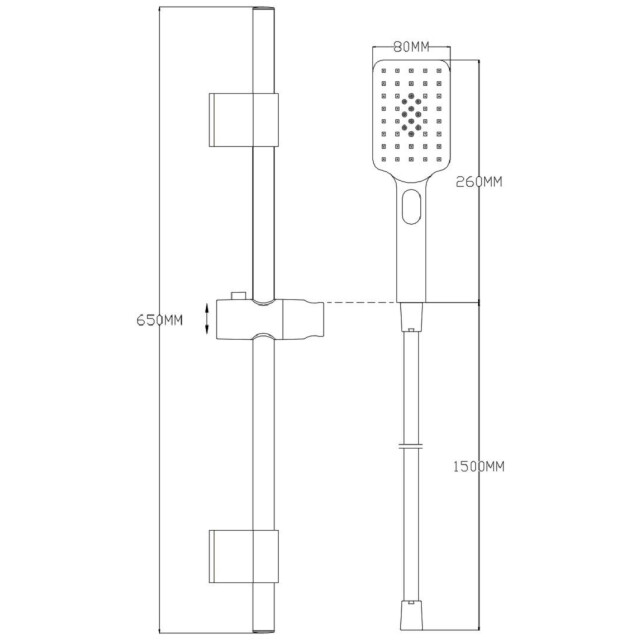 4bathroomz ® square douche glijstangset rechthoekig chroom 3047674 large