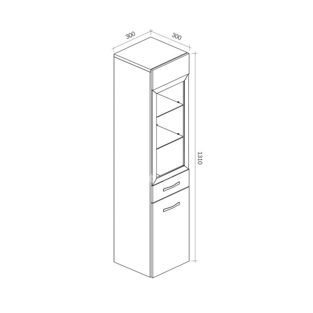 Badplaats Badkamerkast rio 30 x 30 x 131 cm wit hoogglans hangende kolomkast 3181275 large