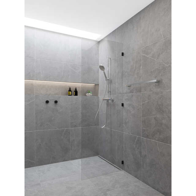 4bathroomz ® flower silver thermostaatkraan met glijstang chroom 3047673 large