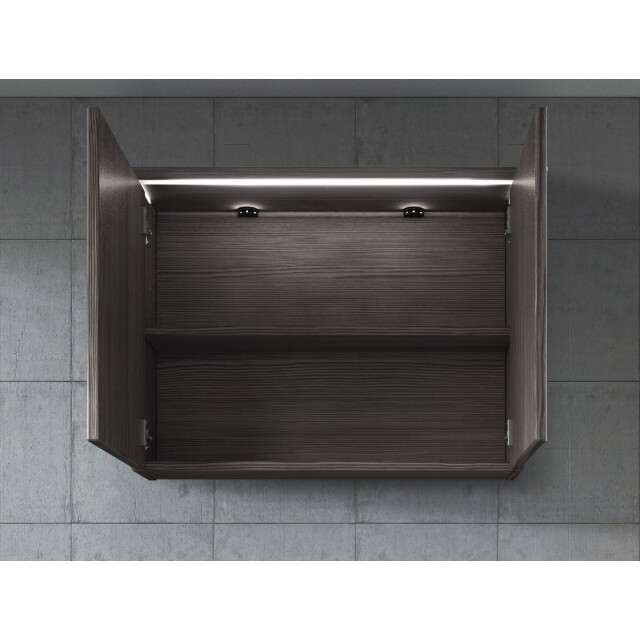 Badplaats Badkamerkast paso 80 x 20 x 60 cm grijs eiken spiegelkast badkamer 3181323 large