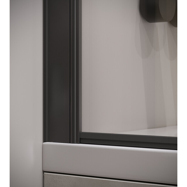 Badplaats Badwand torino 60 x 140 cm zwart badscherm draaibaar 5 mm dik - 3181434 large