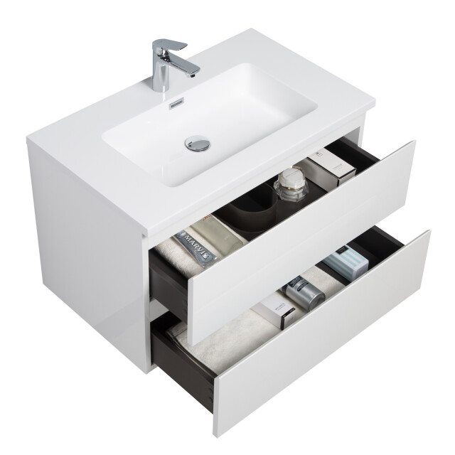 Badplaats Badkamermeubel set angela 80cm hoogglans badmeubel met 3181341 large