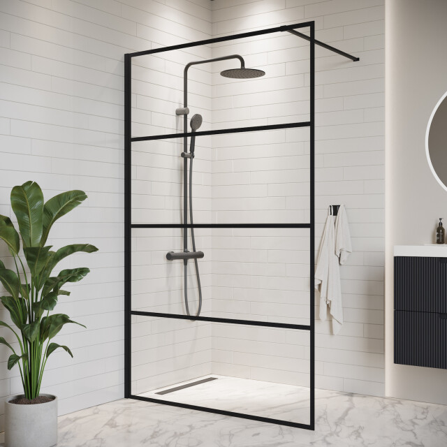 Badplaats Douchewand essos 100 x 200 cm zwart – inloopdouche 8 mm 3181201 large