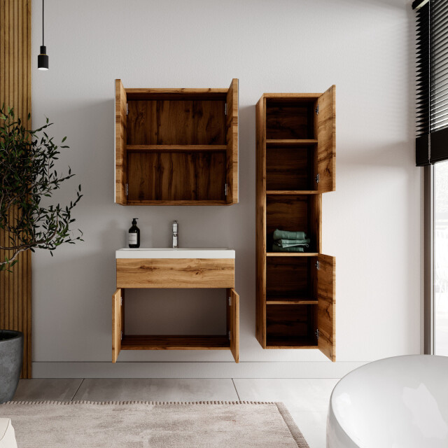 Badplaats Badkamermeubel set montreal 60 cm - badmeubel met spiegelkast 3181067 large