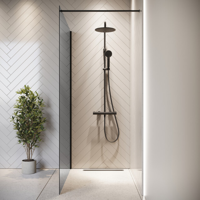Badplaats Douchewand rizani 120 x 200 cm zwart – getint rookglas inloopdouche 3181206 large
