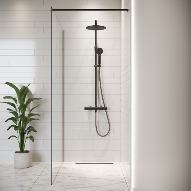 Badplaats Douchewand florida 100 x 200 cm zwart – inloopdouche 8 mm 3181259 large