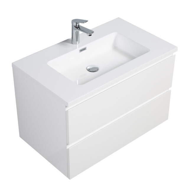 Badplaats Badkamermeubel set angela 80cm hoogglans badmeubel met 3181341 large