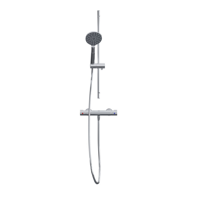 4bathroomz ® flower silver thermostaatkraan met glijstang chroom 3047673 large