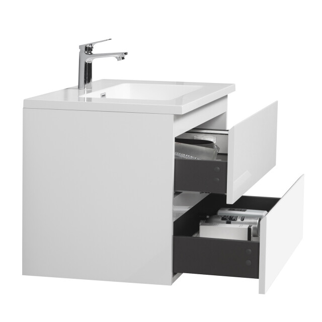Badplaats Badkamermeubel set angela 80cm hoogglans badmeubel met 3181341 large