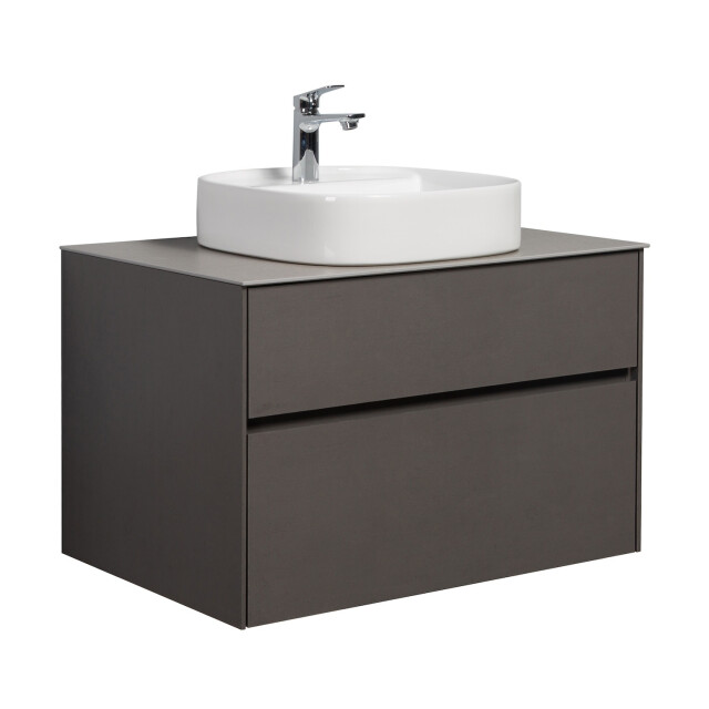 Badplaats Badkamermeubel set hamilton 80 cm steen grijs badmeubel met 3180999 large