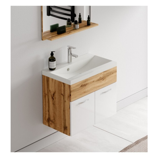 Badplaats Badkamermeubel montreal set 01 60 x 35 cm eiken met wit badmeubel 3181161 large