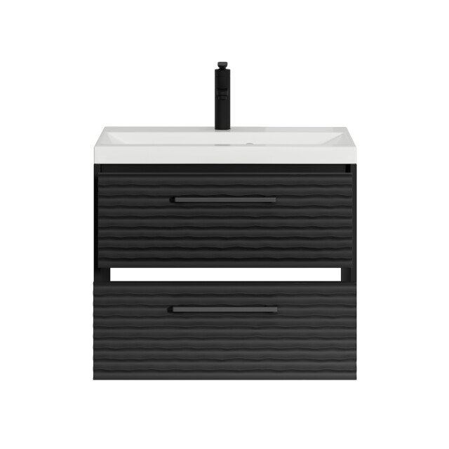 Badplaats Badkamermeubel set etna 01 60 cm mat zwart badmeubel met wastafel 3180965 large