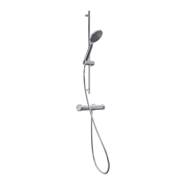 4bathroomz ® flower silver thermostaatkraan met glijstang chroom 3047673 large