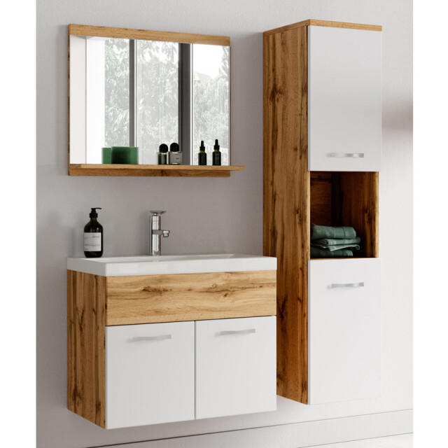 Badplaats Badkamermeubel montreal set 01 60 x 35 cm eiken met wit badmeubel 3181161 large