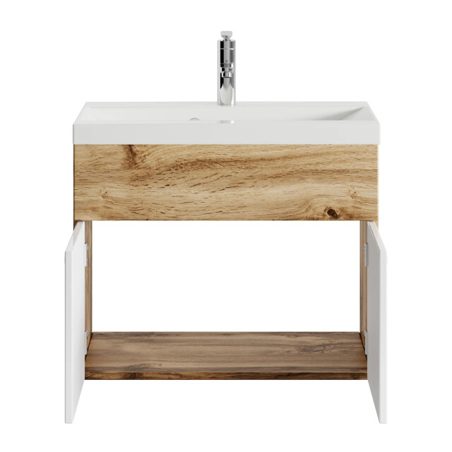 Badplaats Badkamermeubel montreal set 01 60 x 35 cm eiken met wit badmeubel 3181161 large