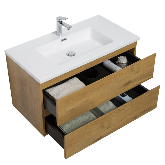 Badplaats Badkamermeubel set angela 90 cm - badmeubel met wastafel 3193351 large
