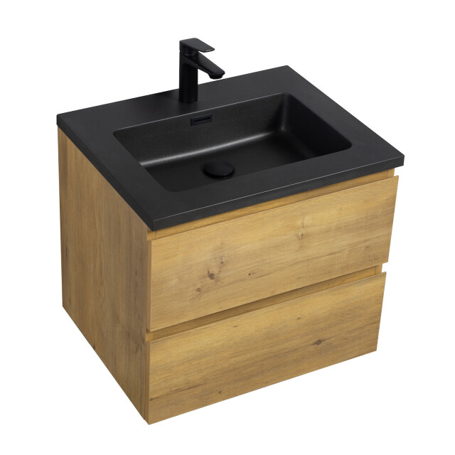 Badplaats Badkamermeubel set angela 60 cm - badmeubel met zwarte 3181345 large