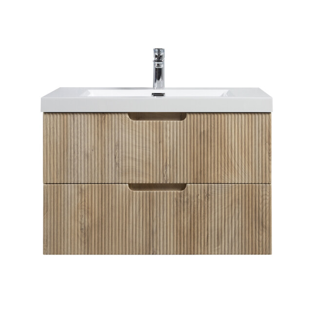 Badplaats Badkamermeubel set thermis 80cm licht badmeubel met wastafel 3181046 large