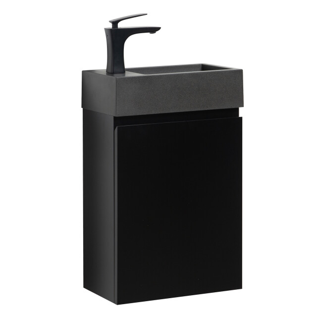 Badplaats Toiletmeubel angela 40 x 22 cm mat zwart fonteinmeubel met zwarte 3181210 large