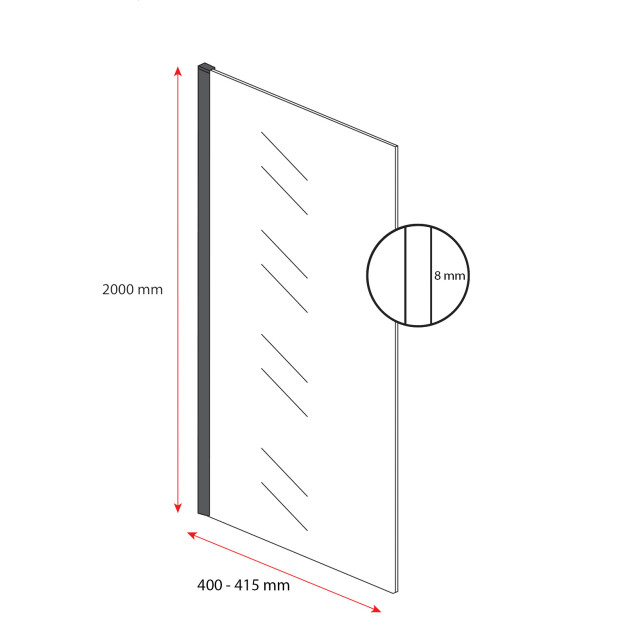 Badplaats Douchewand florida 40 x 200 cm goud – transparant glas inloopdouche 3192185 large