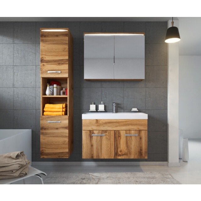 Badplaats Badkamermeubel set paso 80 x 40 cm - badmeubel met spiegelkast 3181367 large