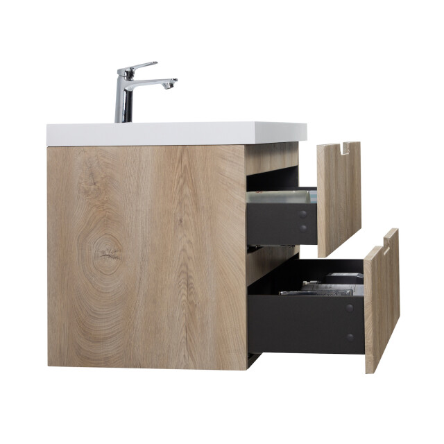 Badplaats Badkamermeubel set thermis 100cm licht eiken badmeubel met 3181044 large