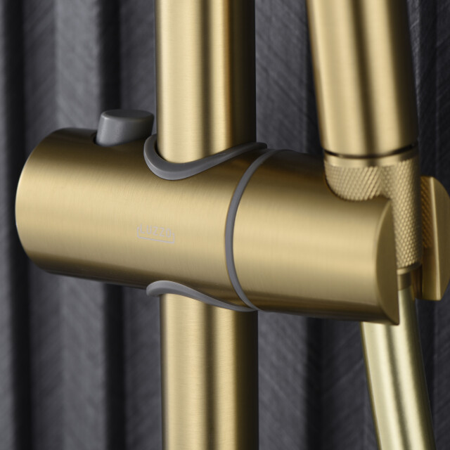 Luzzo ® varese brushed brass regendouche thermostaat met planchet 3047847 large