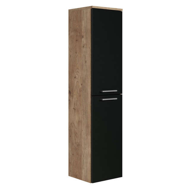 Badplaats Badkamerkast saturnus 35 x 35 x 130 cm kastanje eiken met zwart - 3181130 large