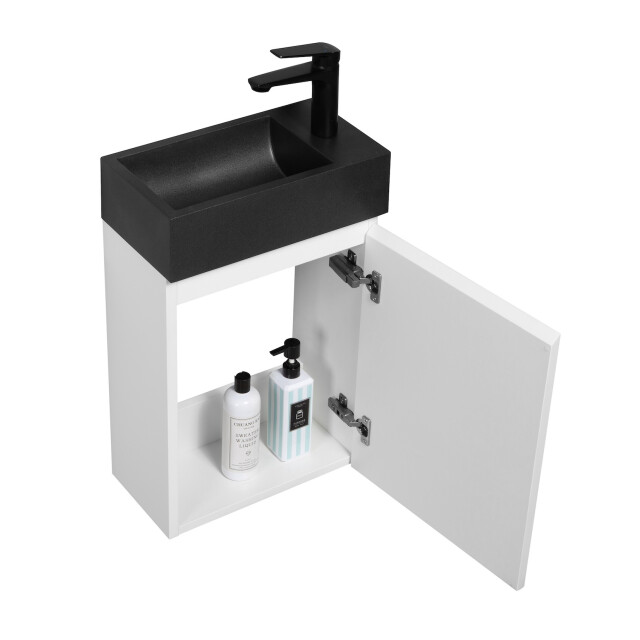 Badplaats Toiletmeubel angela 40 x 22 cm mat fonteinmeubel met zwarte 3181209 large