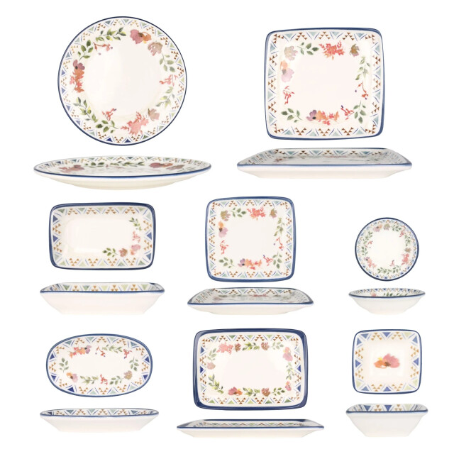 Bonna Serviesset voor ontbijt- spring 14 delig 6 personen porselein 3068906 large