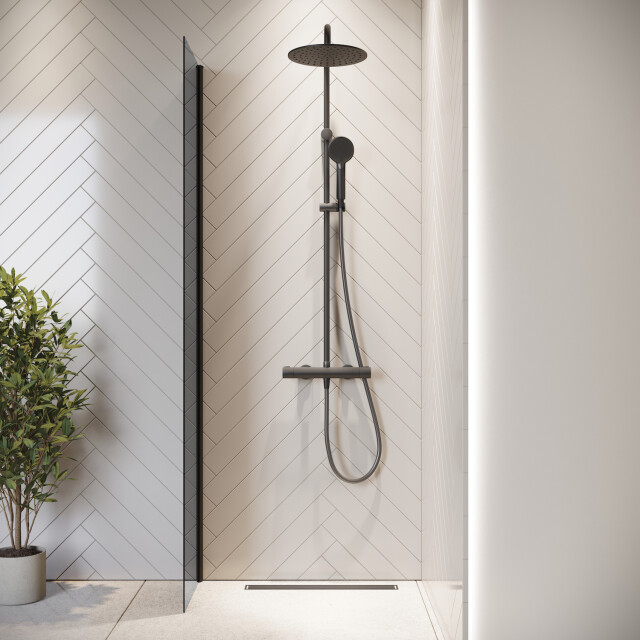 Badplaats Douchewand rizani 40 x 200 cm zwart – getint rookglas inloopdouche 8 3181240 large