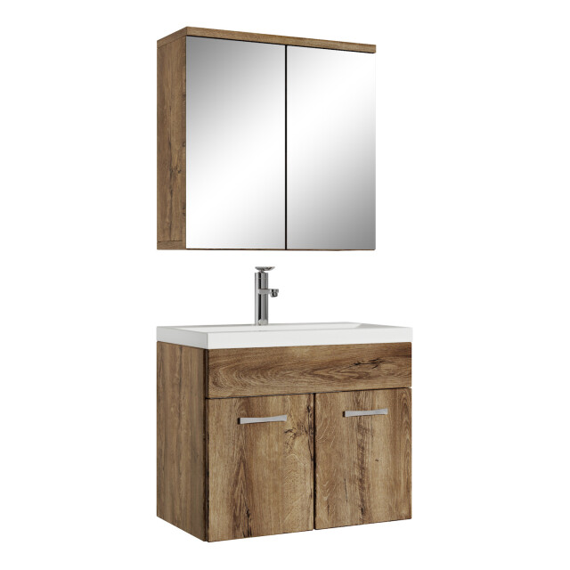 Badplaats Badkamermeubel set montreal 01 60 cm bruin badmeubel met 3181075 large