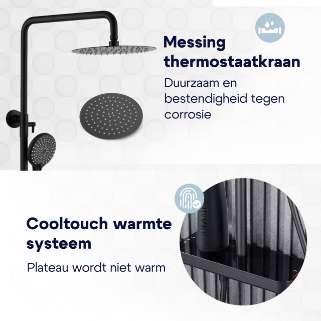 Luzzo ® varese regendouche thermostaat met planchet mat 3047845 large