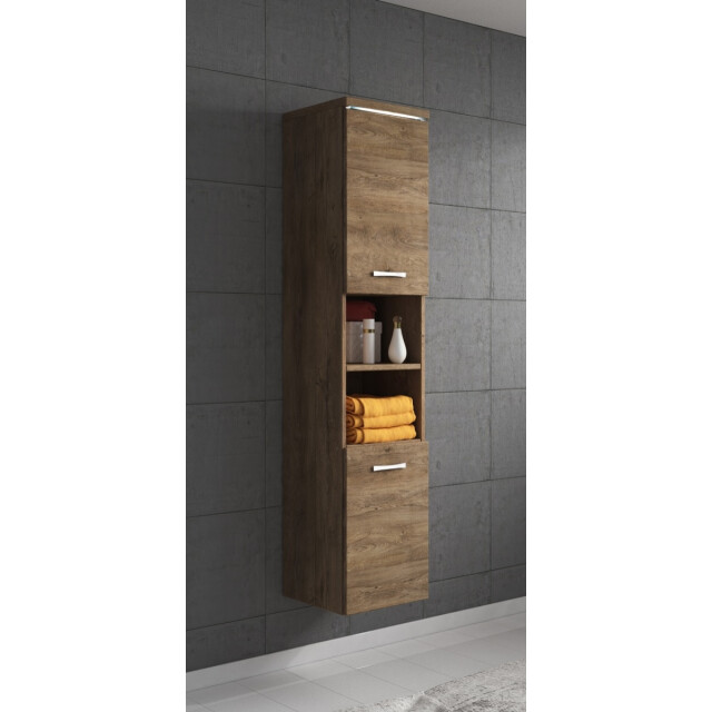 Badplaats Badkamerkast paso 35 x 35 x 160 cm bruin eiken hangende kolomkast 3181282 large