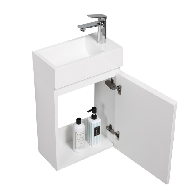 Badplaats Toiletmeubel angela 40 x 22 cm mat fonteinmeubel met wastafel 3181350 large