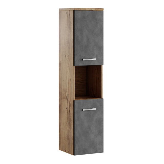 Badplaats Badkamerkast montreal 30 x 30 x 131 cm kastanje eiken met donker 3181080 large