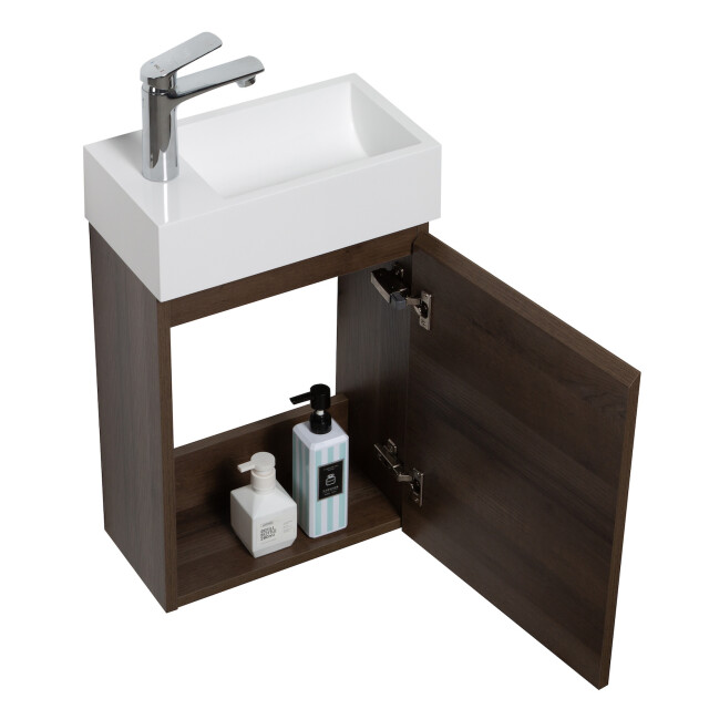 Badplaats Toiletmeubel angela 40 x 22 cm bruin fonteinmeubel met 3181352 large