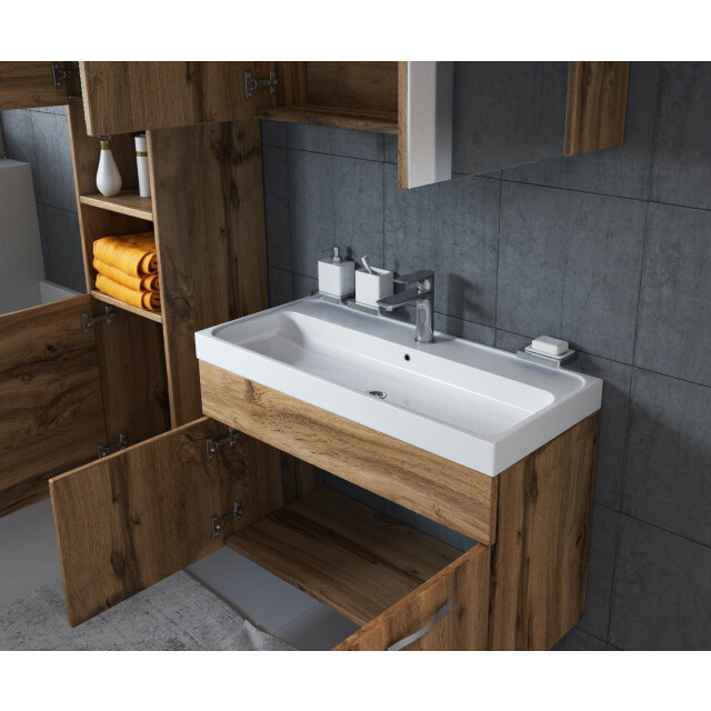 Badplaats Badkamermeubel set paso 80 x 40 cm - badmeubel met spiegelkast 3181367 large