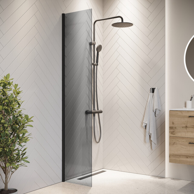 Badplaats Douchewand rizani 40 x 200 cm zwart – getint rookglas inloopdouche 8 3181240 large