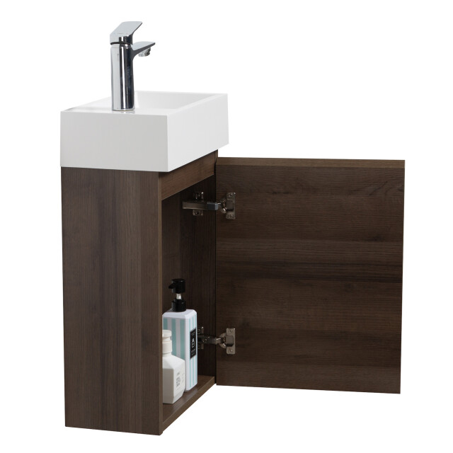 Badplaats Toiletmeubel angela 40 x 22 cm bruin fonteinmeubel met 3181352 large
