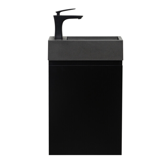 Badplaats Toiletmeubel angela 40 x 22 cm mat zwart fonteinmeubel met zwarte 3181210 large