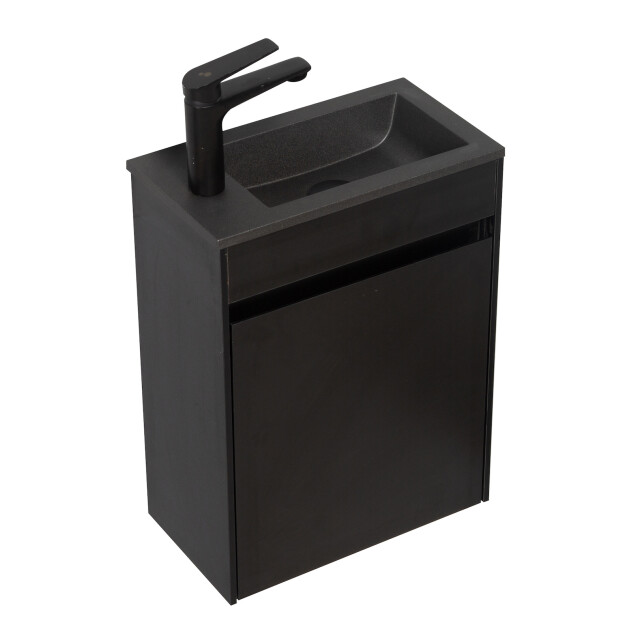 Badplaats Toiletmeubel sinta 40 x 22 cm zwart fonteinmeubel met zwarte 3181186 large