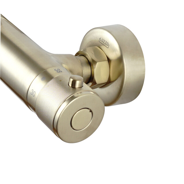 Luzzo ® pvd regendouche brushed brass met thermostaatkraan 25cm 3047808 large