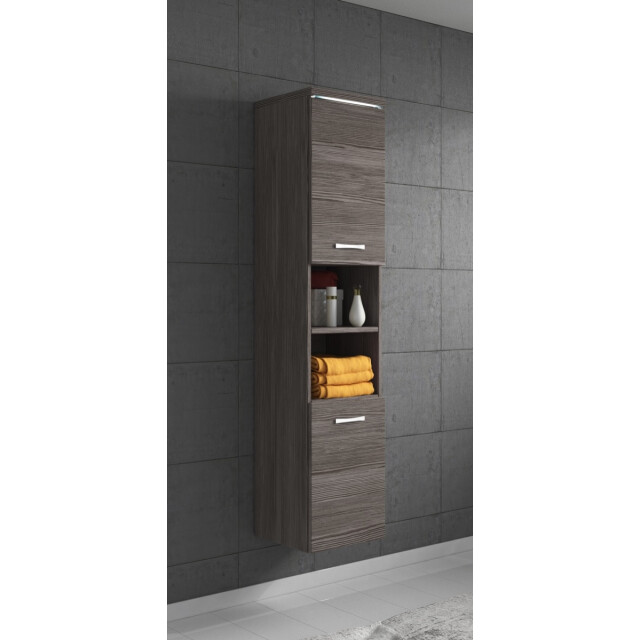 Badplaats Badkamerkast paso 35 x 35 x 160 cm grijs eiken hangende kolomkast 3181283 large