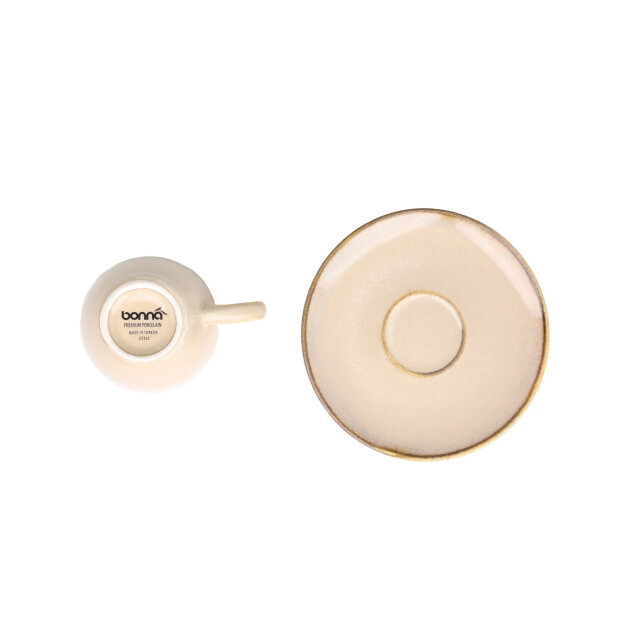 Bonna Espresso kopjes & schotel sand hygge porselein set van 6 3069989 large