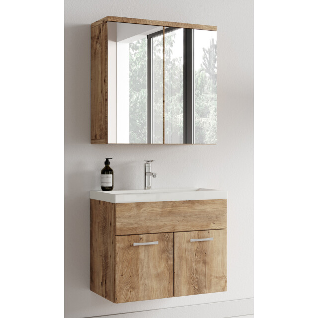 Badplaats Badkamermeubel set montreal 01 60 cm kastanje eiken badmeubel met 3181076 large