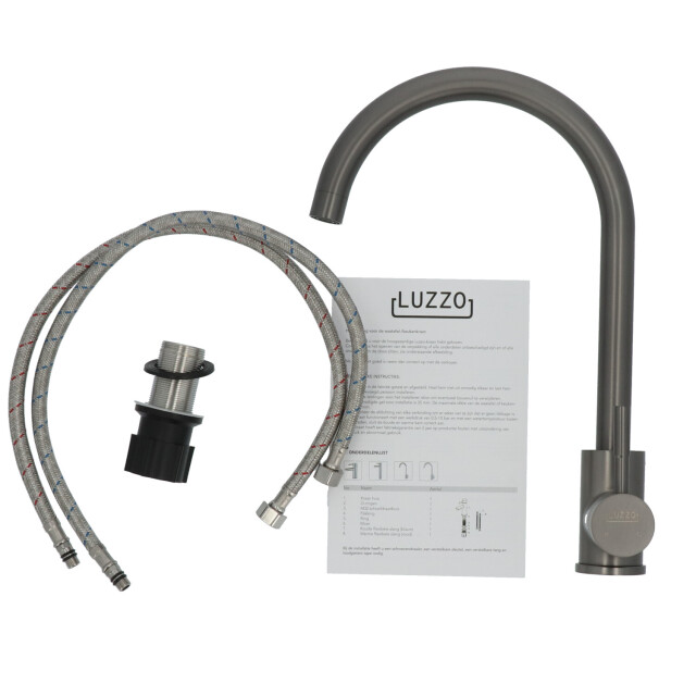 Luzzo ® iseo keukenkraan gun metal rvs mengkraan keuken - 3047885 large