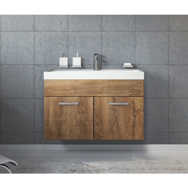 Badplaats Badkamermeubel set paso 01 80 x 40 cm bruin badmeubel met 3181377 large