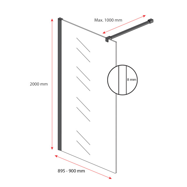 Badplaats Douchewand florida 90 x 200 cm goud – inloopdouche 8 mm 3181110 large