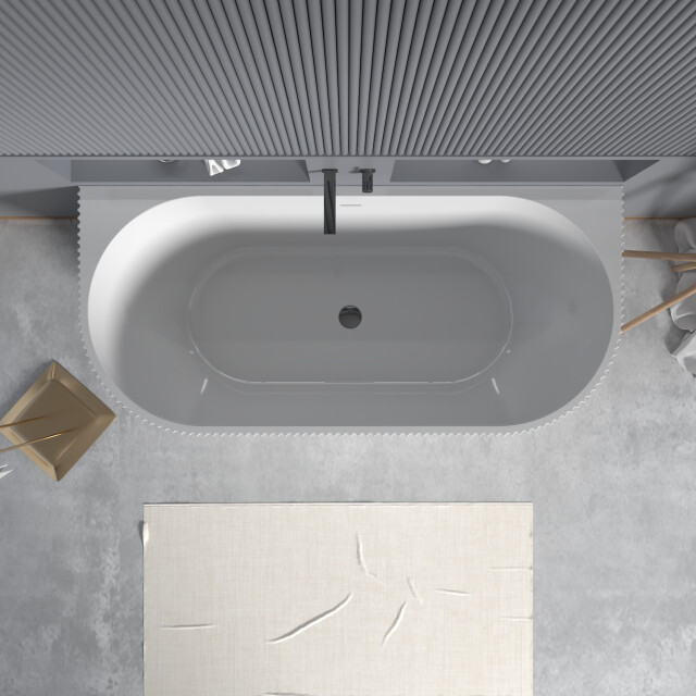 Badplaats Ligbad havana 170 x 80 x 58 cm half vrijstaand bad hoogglans 3181087 large